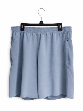 VRST Men’s Drawstring Shorts XL Light Blue 8” Inseam Zip Pockets Athletic